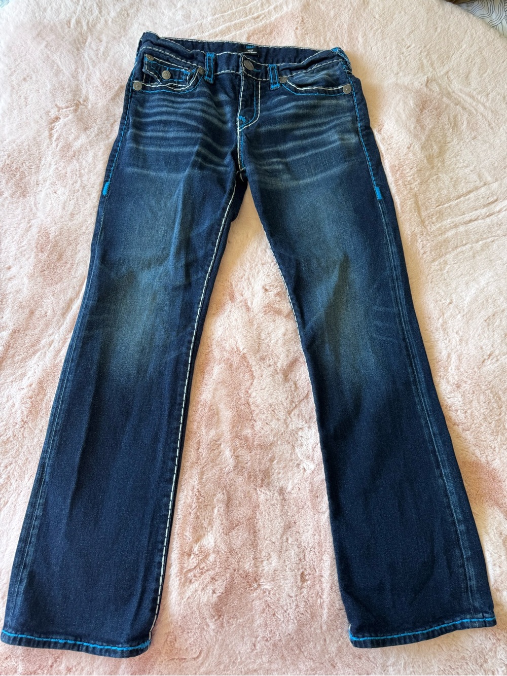 True Religion Billy Rope Stitch Relaxed Bootcut Blue Jean Size 32